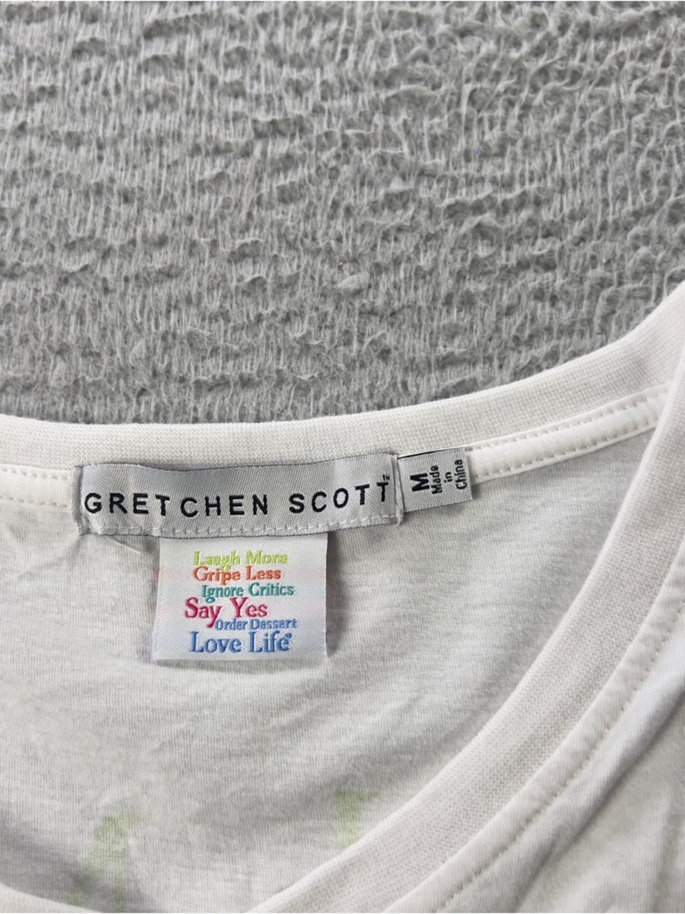 Gretchen Scott Shirt Womens Medium White Short Sleeve V Neck Cotton Tee Preppy - Picture 3 of 7